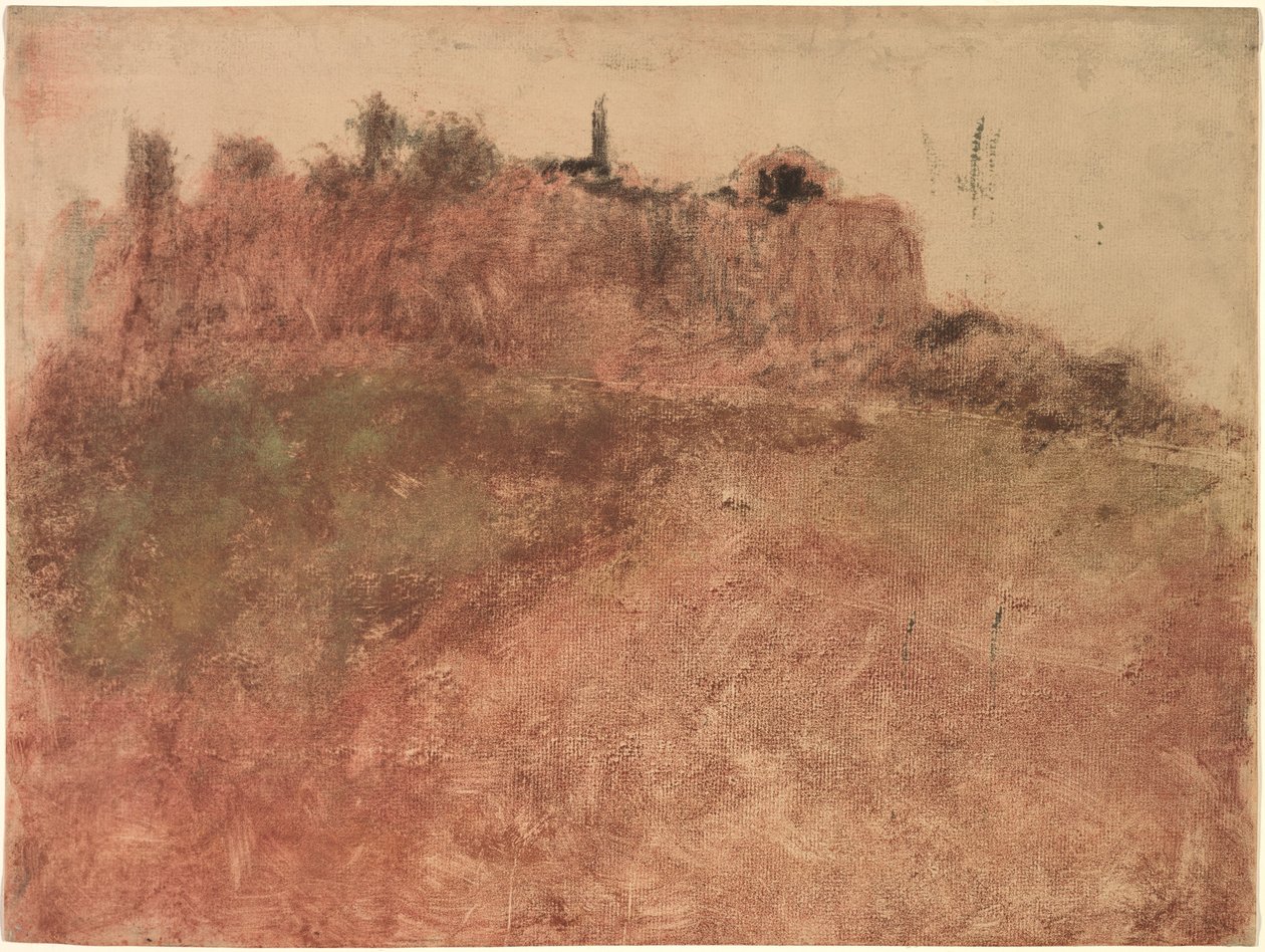 Esterelská vesnice, asi 1890 (monotyp) od Edgar Degas