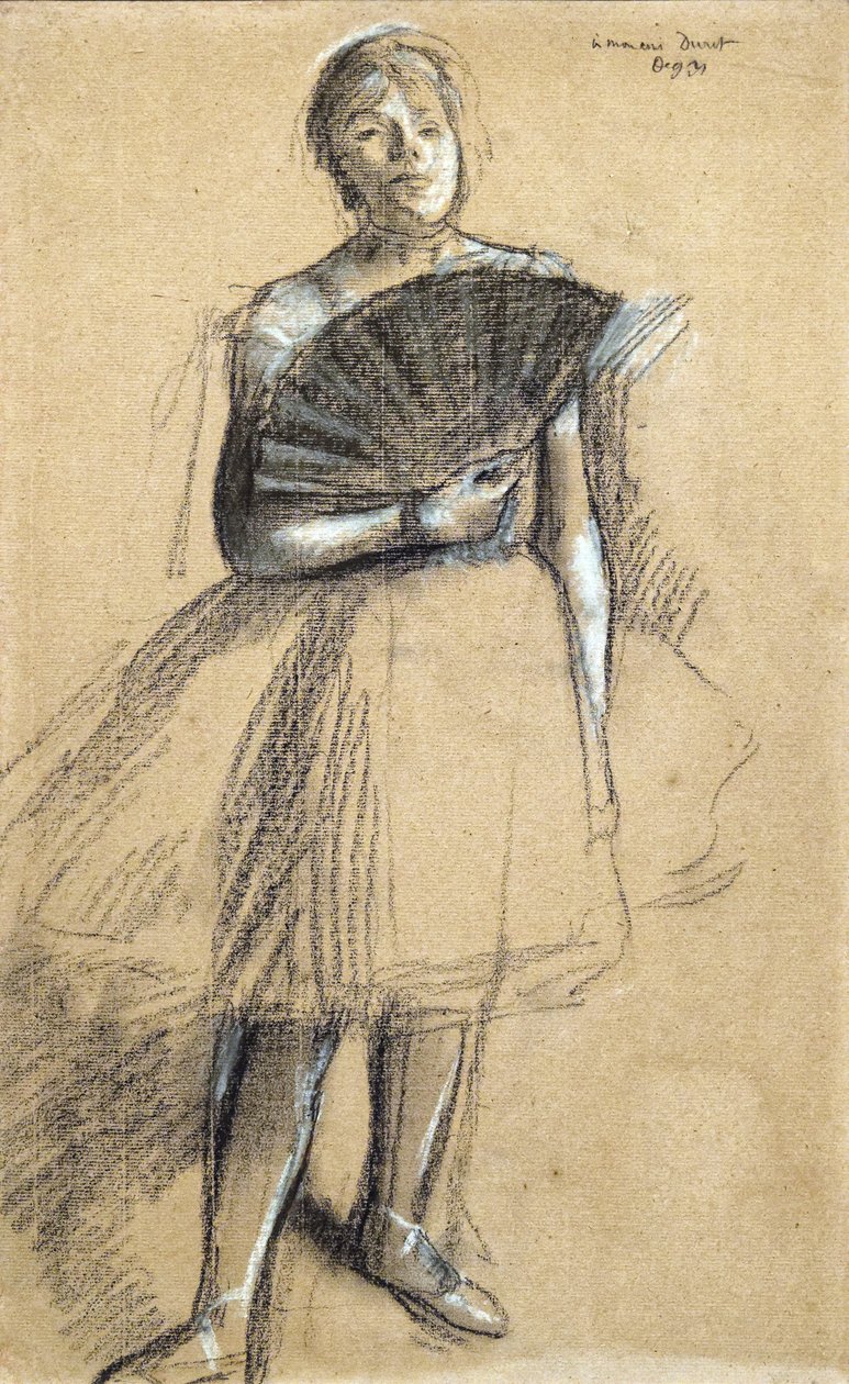 Vějířová tanečnice (kolem roku 1876). Edgar Degas (1834-1917). Pastel a uhel na papírové tyči. Musee des Beaux-Arts de la Ville de Paris, PeuPalais. od Edgar Degas