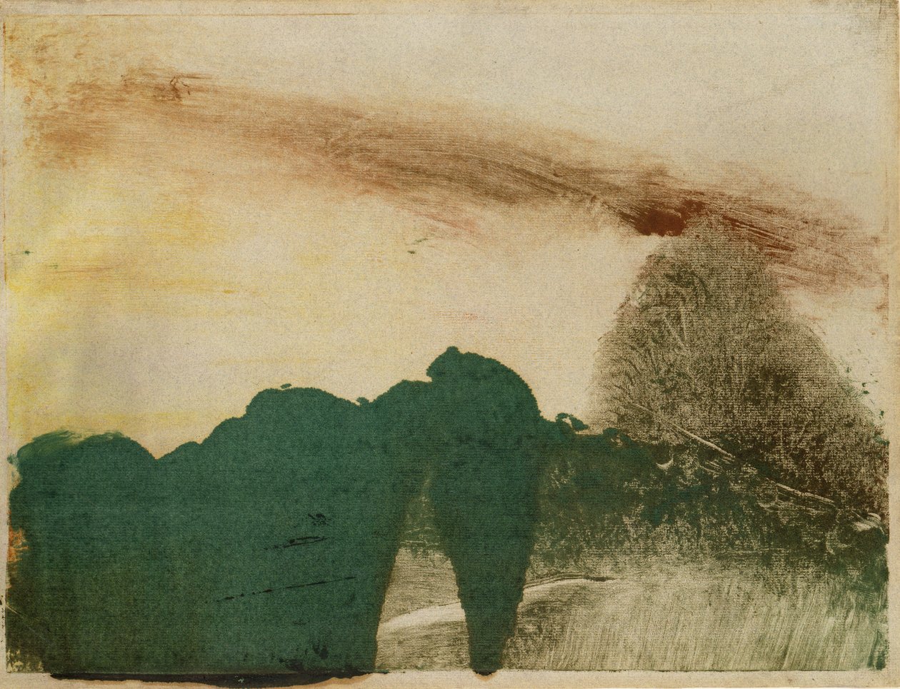Forest in the Mountains, cca 1890 (monotyp na papíře) od Edgar Degas