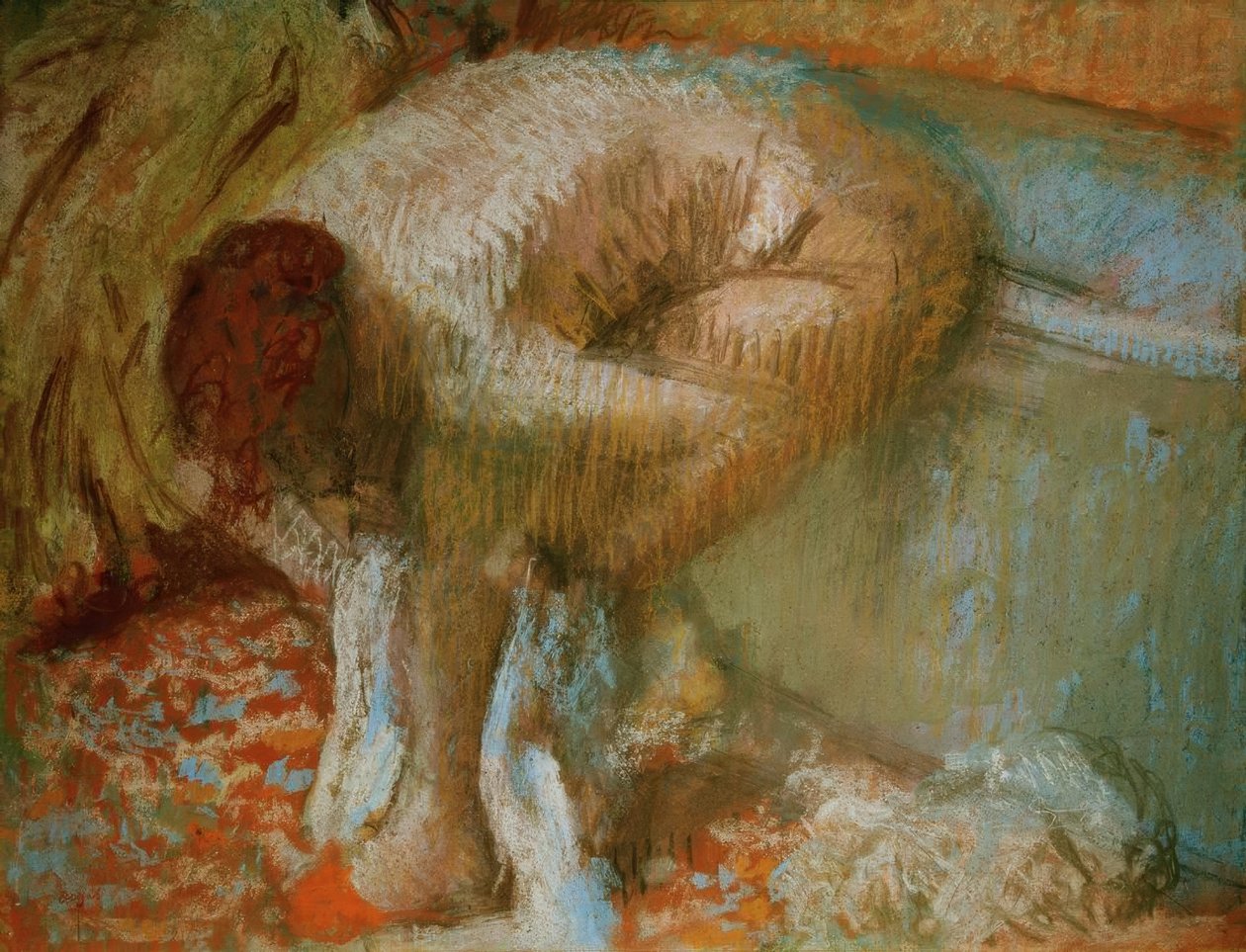 Žena sušení nohou po koupání od Edgar Degas