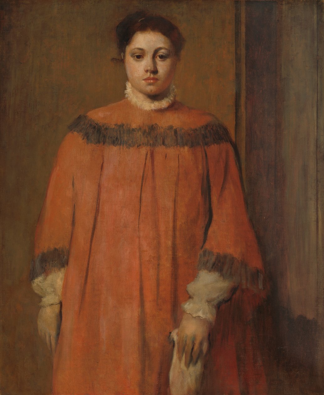 Dívka v červeném, kolem roku 1866 od Edgar Degas