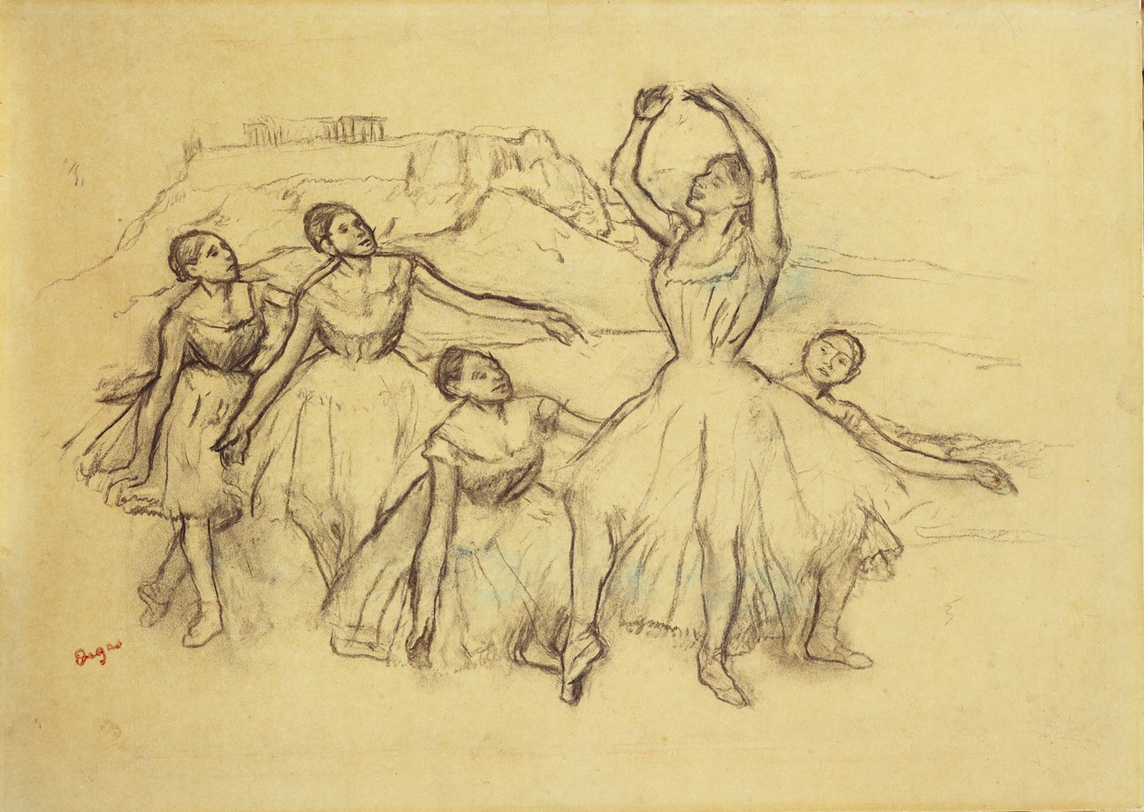 Skupina tanečníků, kolem 1890-95 od Edgar Degas