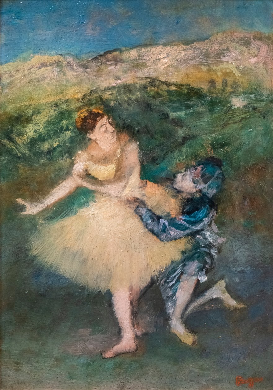 Harlekýn a Kolumbína. Kolem 1895. Olej na dřevě. od Edgar Degas
