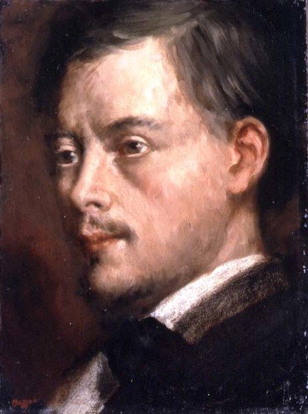 Head of a Man, c.1864 (olej na plátně položeném na palubě) od Edgar Degas