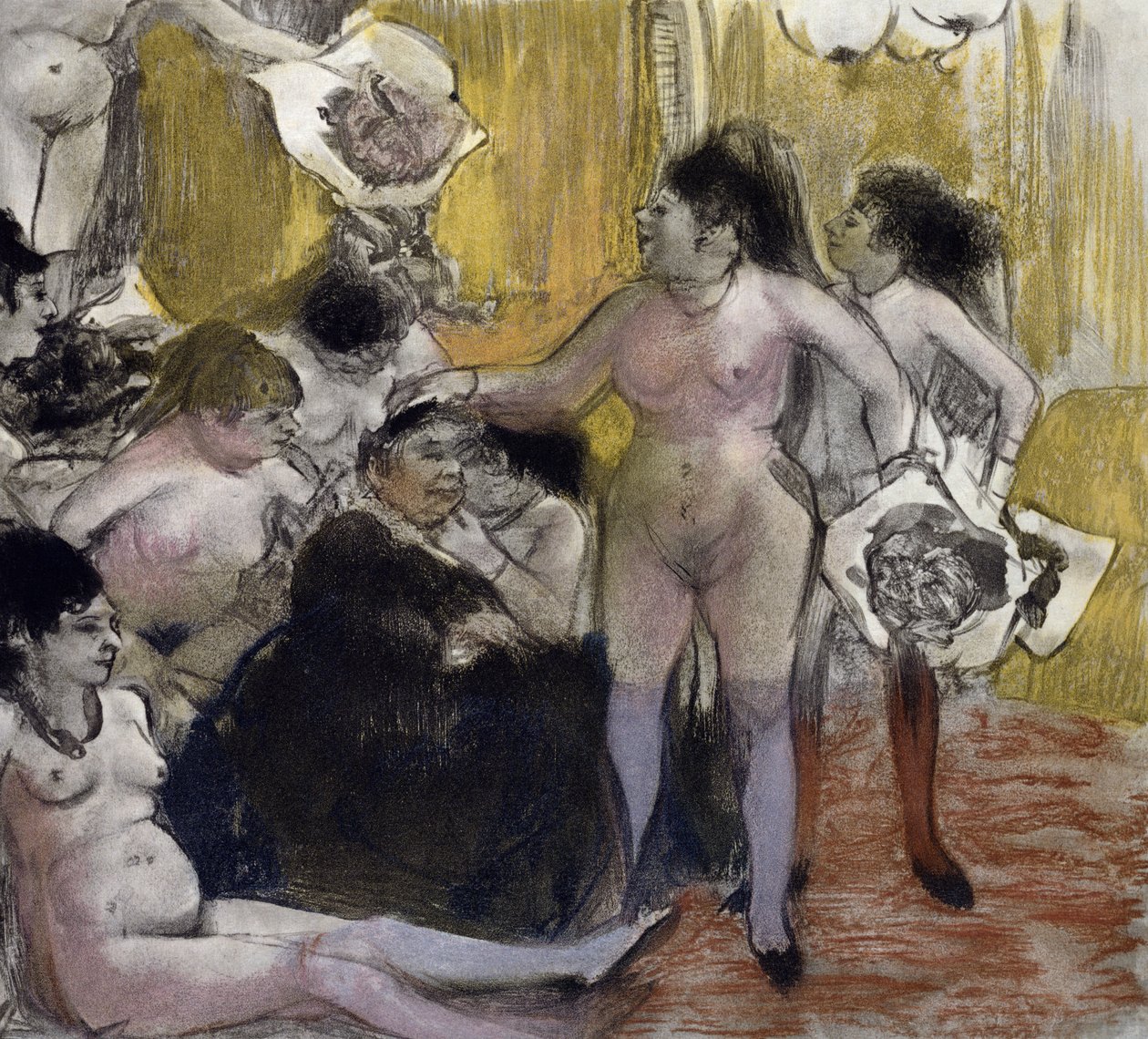 Ilustrace z „La Maison Tellier“ od Guye de Maupassanta (1850-93) vyrytý Maurice Potinem, 1933 od Edgar Degas
