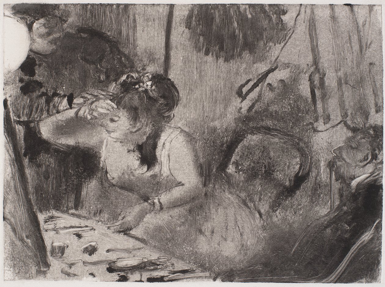 intimita, c. 1877-80 (monotyp v černé barvě) od Edgar Degas