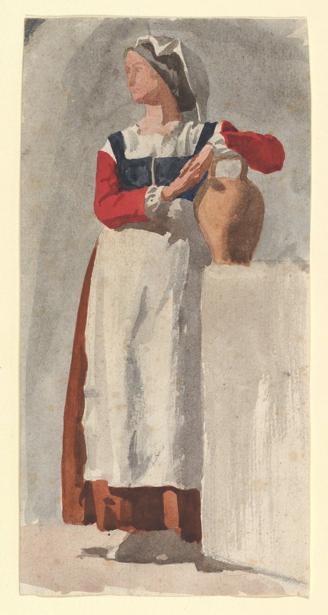 Italka, kolem 1856-57 (grafit a wc na potištěném papíře) od Edgar Degas