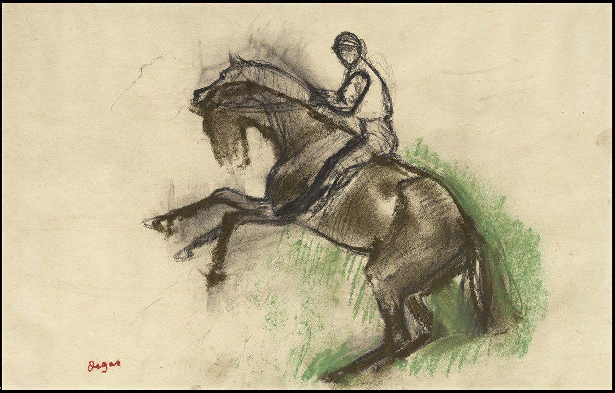 Žokej na chovném koni, 90. léta 19. století od Edgar Degas