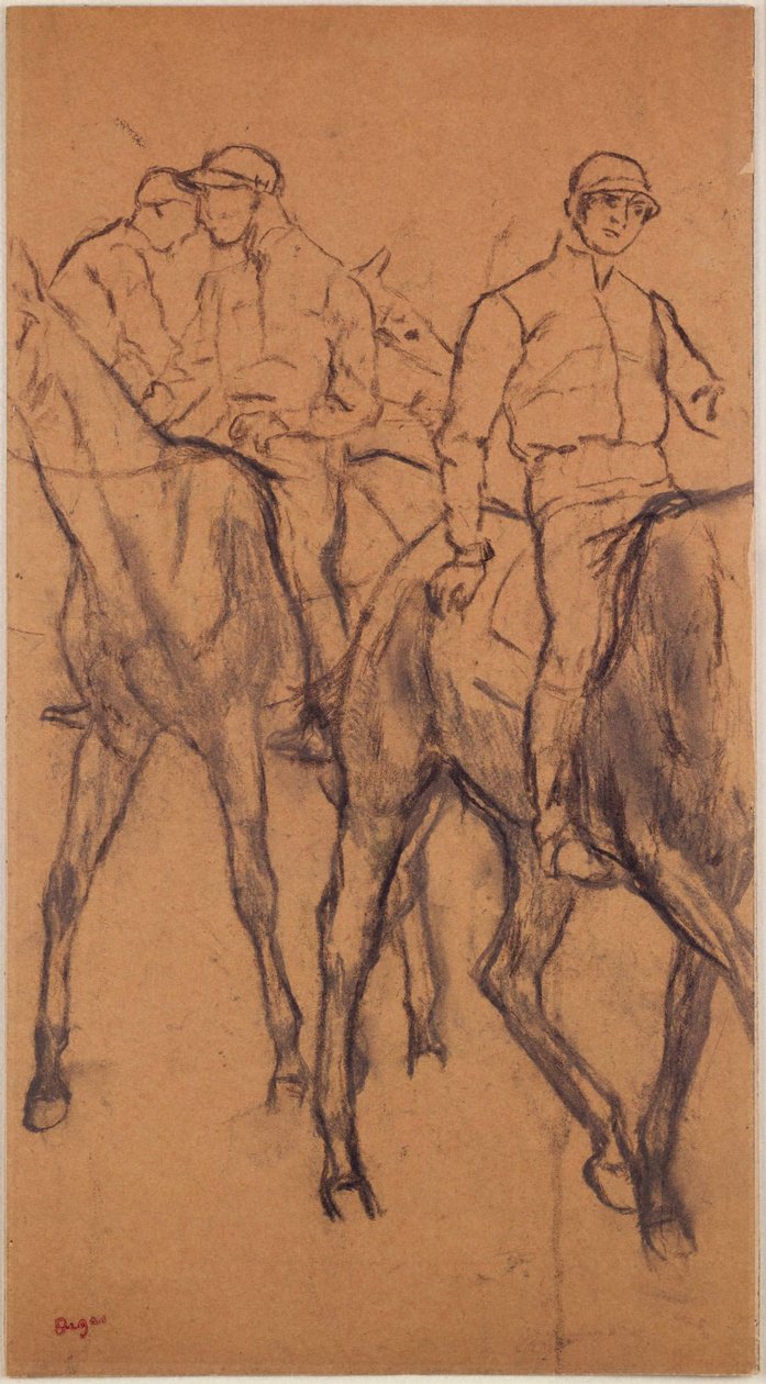 Jockeys auf Pferden od Edgar Degas