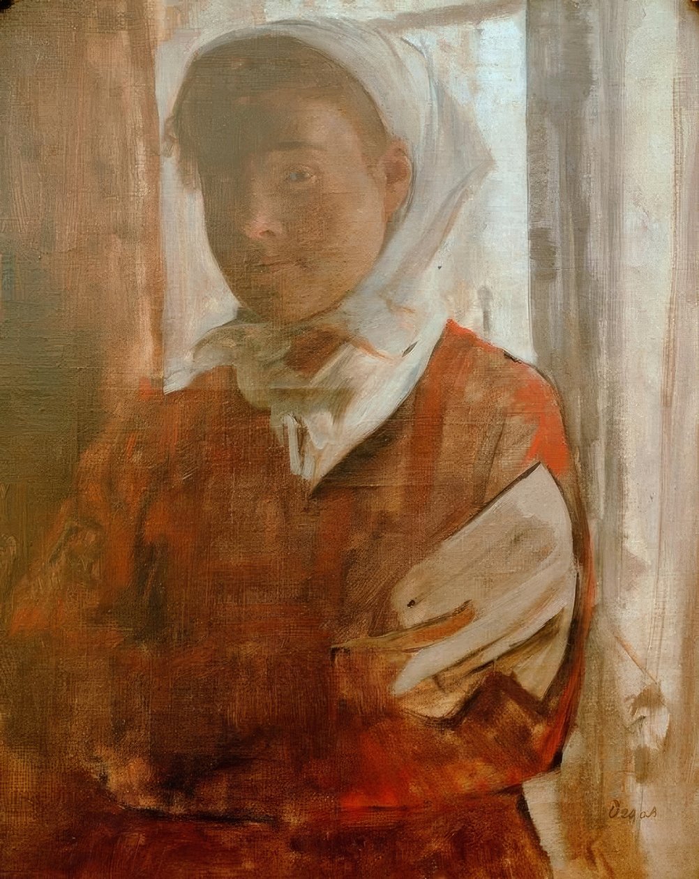 Mladá žena s bílým šátkem od Edgar Degas