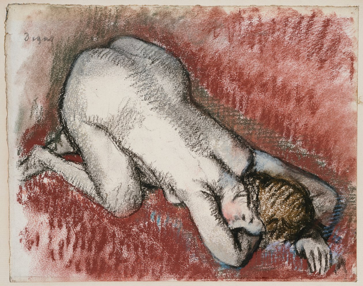 Klečící nahá žena, kolem 1889-95 od Edgar Degas