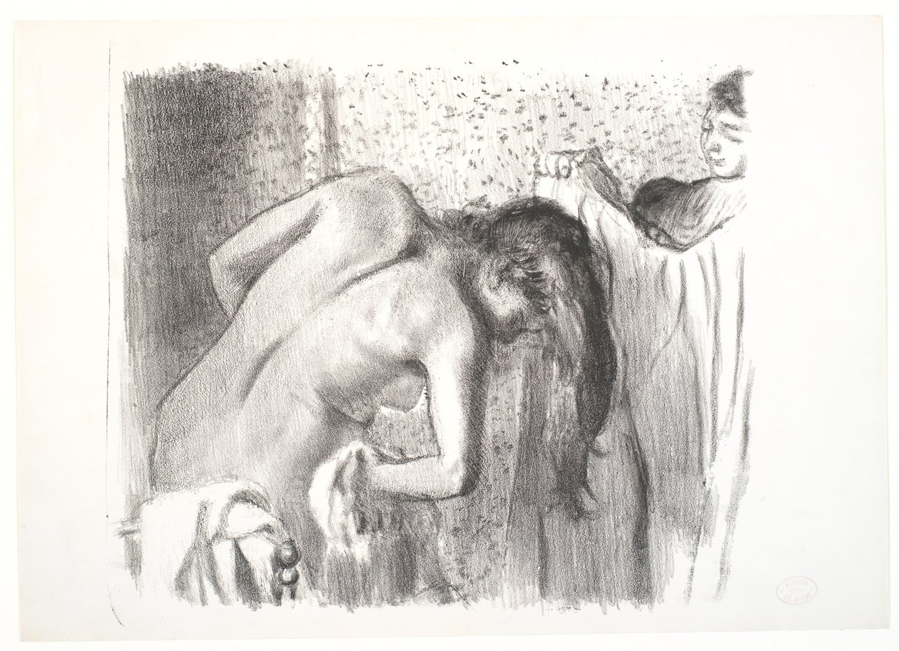 Vystupování z vany (velká deska) od Edgar Degas