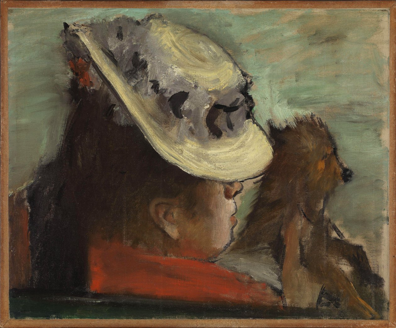 Dáma se psem, kolem roku 1877 (olej na plátně) od Edgar Degas