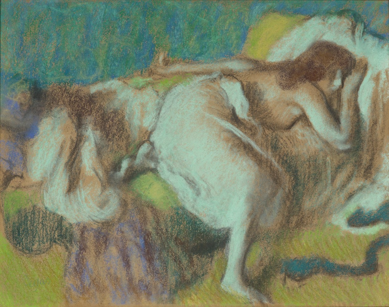 Le Repos, cca 1893 (Pastel na palubě) od Edgar Degas