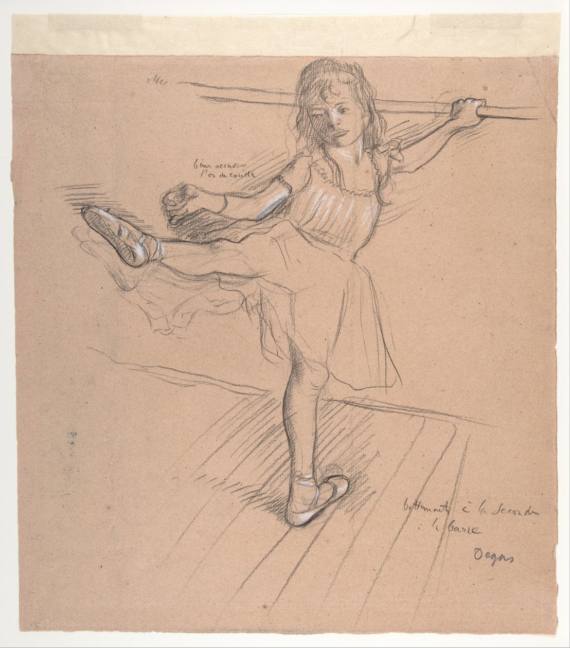Holčička cvičí u tyče od Edgar Degas