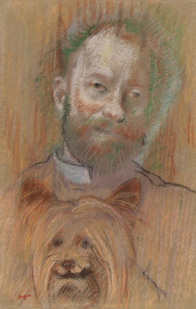 Ludovic Lepic drží svého psa, 1889 od Edgar Degas