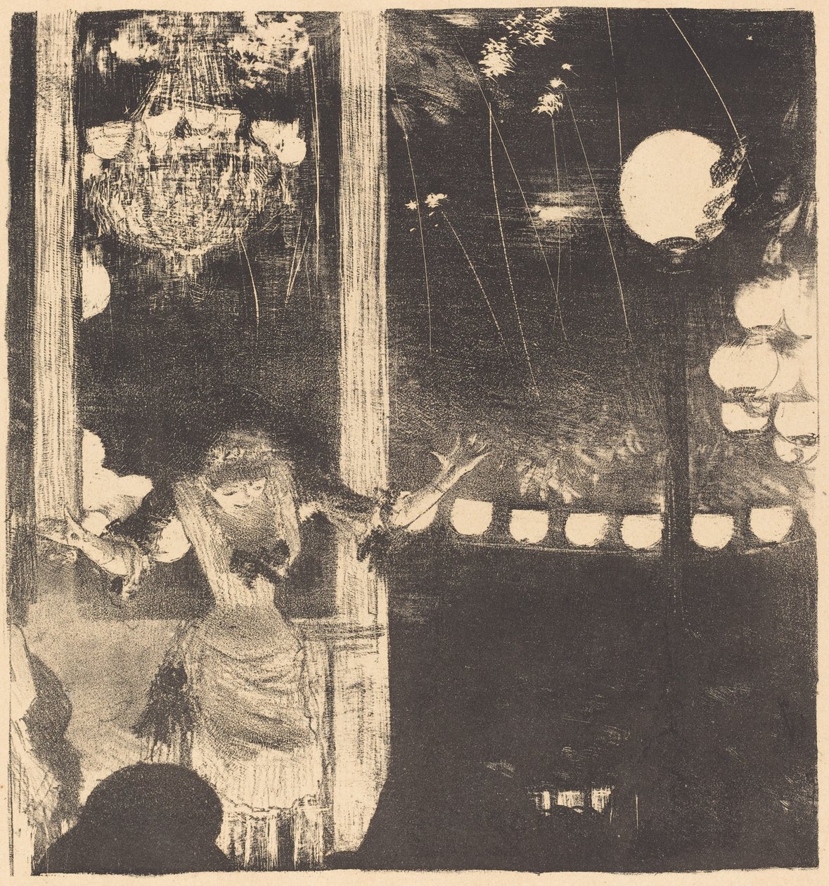 Mademoiselle Bécat v Cafe des Ambassadeurs (Ambasadorům: Mlle Bécat) od Edgar Degas