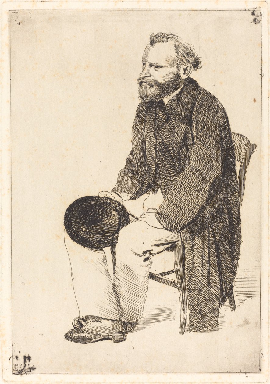 Manet sedící, otočený doleva od Edgar Degas