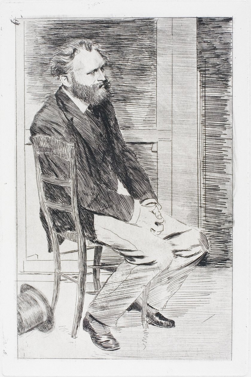Manet vsedě, otočený doprava od Edgar Degas