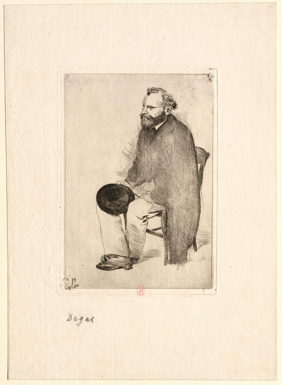 [Manet sedící v tříčtvrtečním profilu zleva] od Edgar Degas