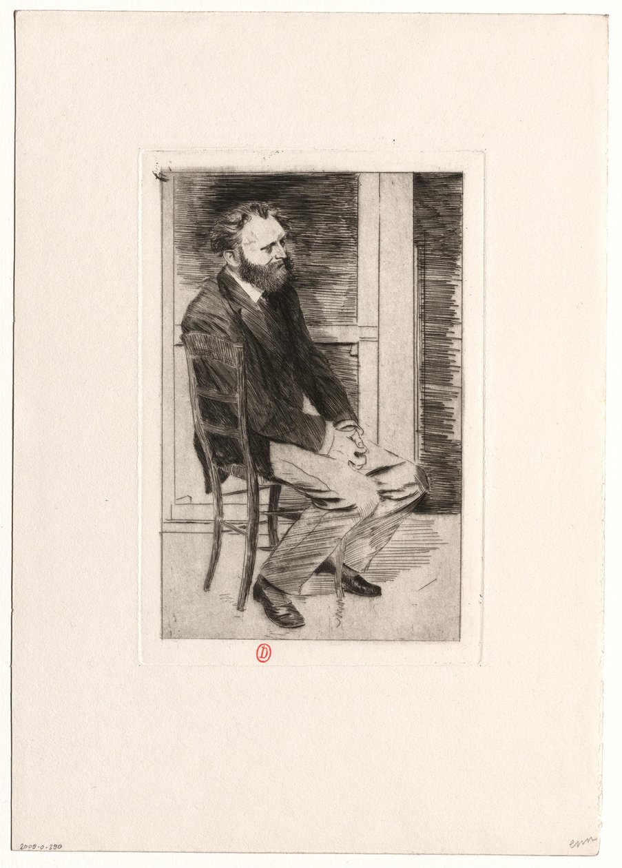 [Manet sedí, otočený doprava] od Edgar Degas