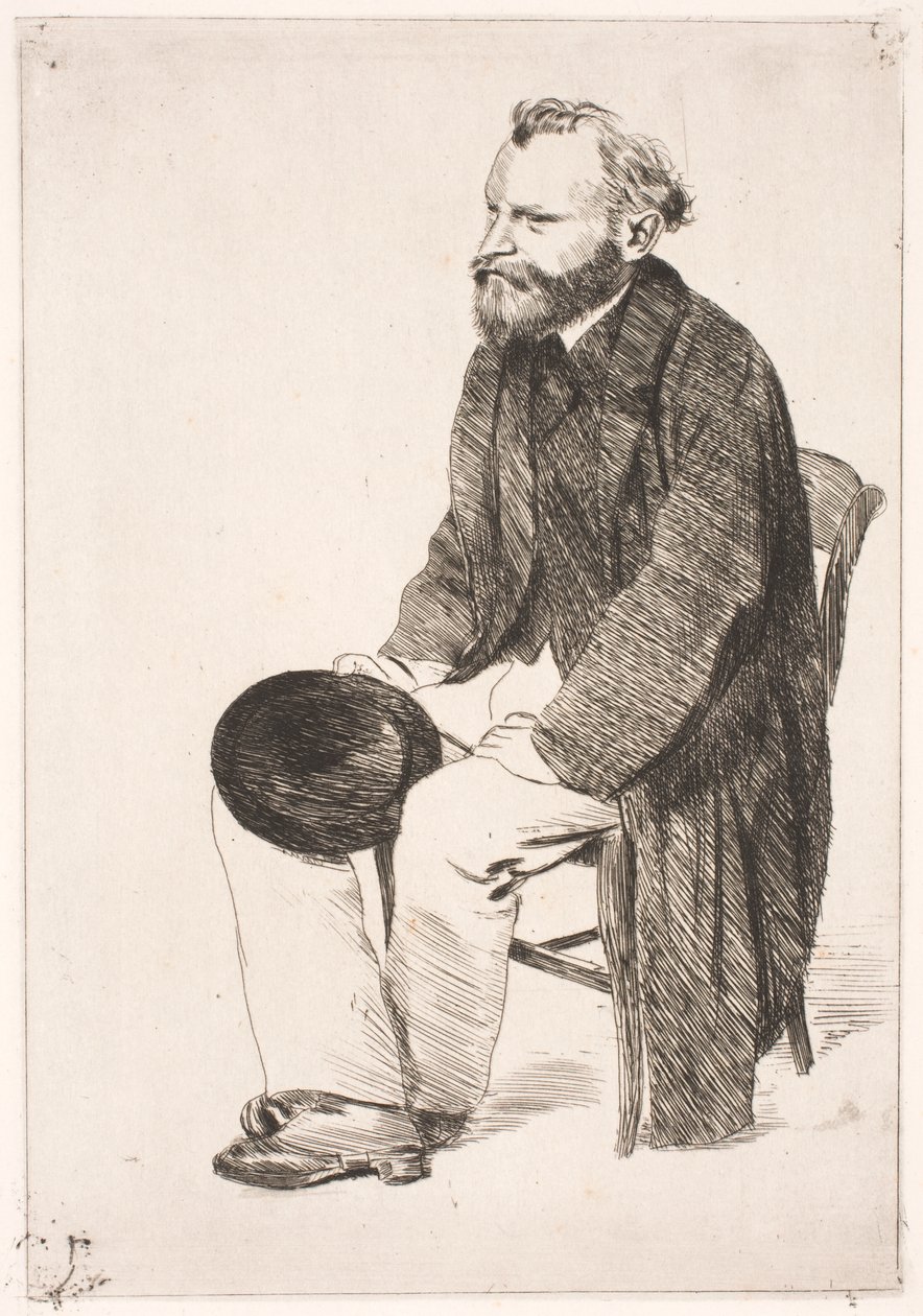 Manet sedící. Otočený doleva od Edgar Degas