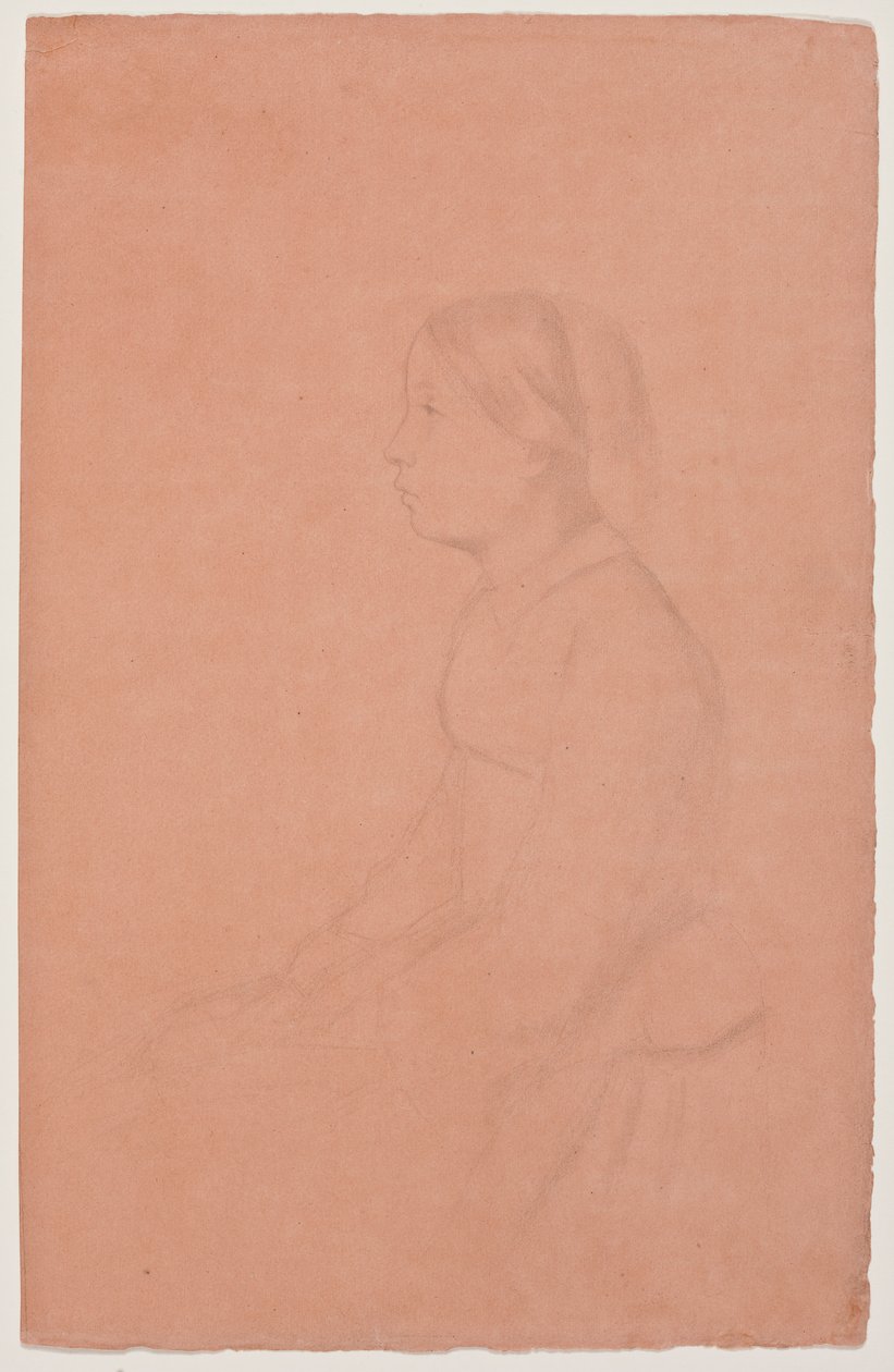 Marguerite de Gas, 185354 (grafitová tužka na korálovém papíře) od Edgar Degas