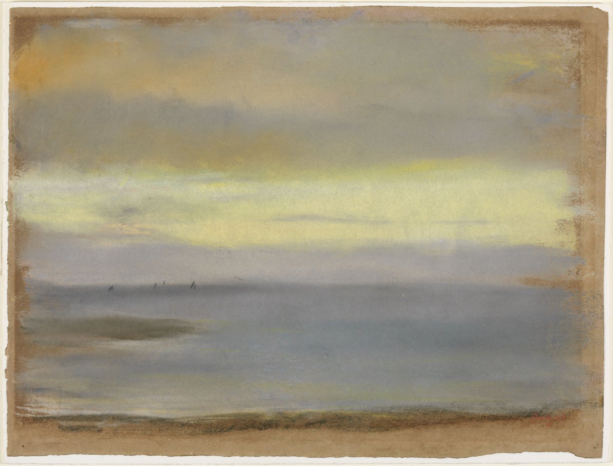 Moře, západ slunce od Edgar Degas