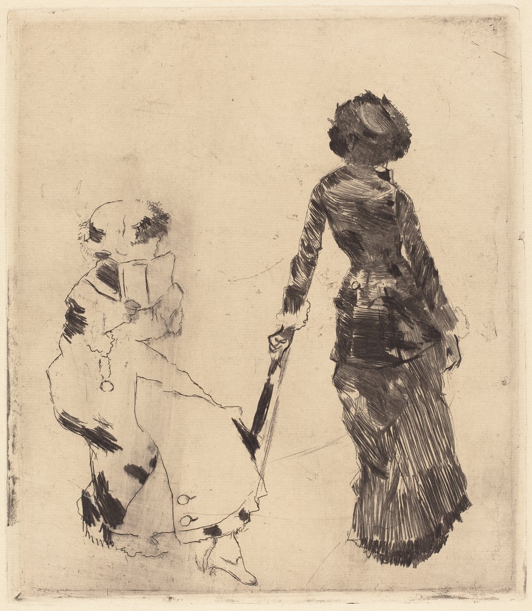 Mary Cassatt v Louvru: Etruská galerie, 1879-1880 od Edgar Degas