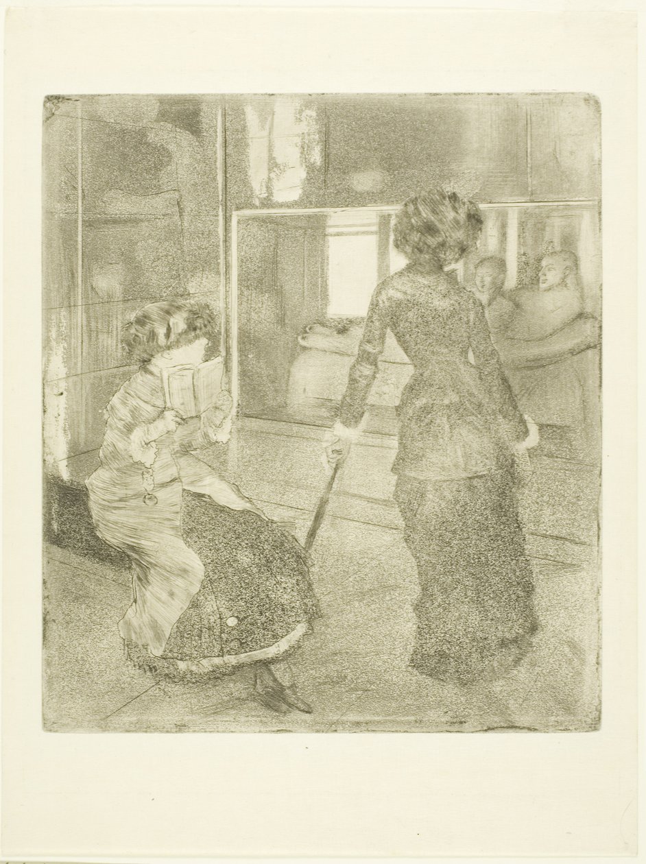 Mary Cassatt v Louvru: Etruská galerie, 1879?-80 od Edgar Degas