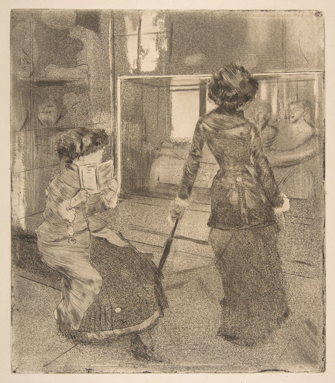 Mary Cassatt v Louvru: Etruská galerie, 1879-80. od Edgar Degas