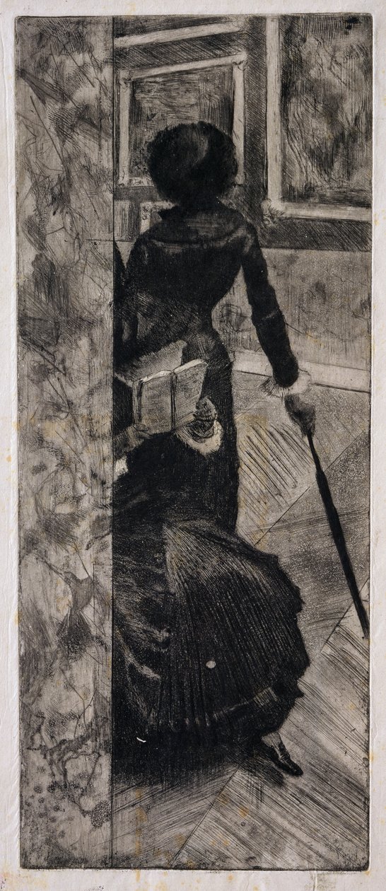 Mary Cassatt v Louvru, Galerie obrazů, 1879-80 od Edgar Degas