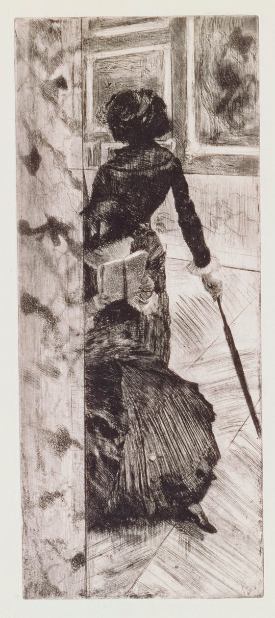 Mary Cassatt v Louvru: Galerie obrazů, 1879-80 od Edgar Degas