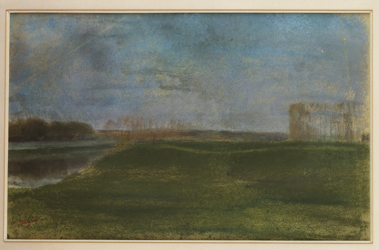 Louka u řeky od Edgar Degas