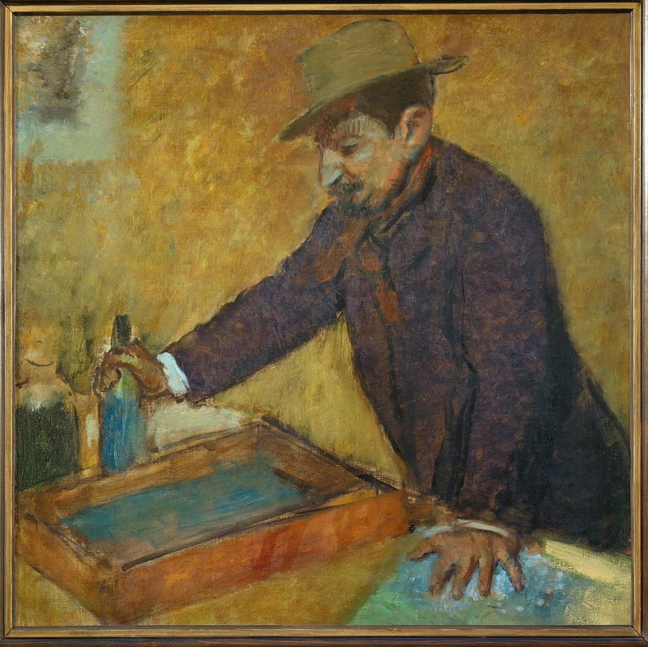 Michel Manzi, umělecký redaktor, malířův přítel (olej na plátně) od Edgar Degas