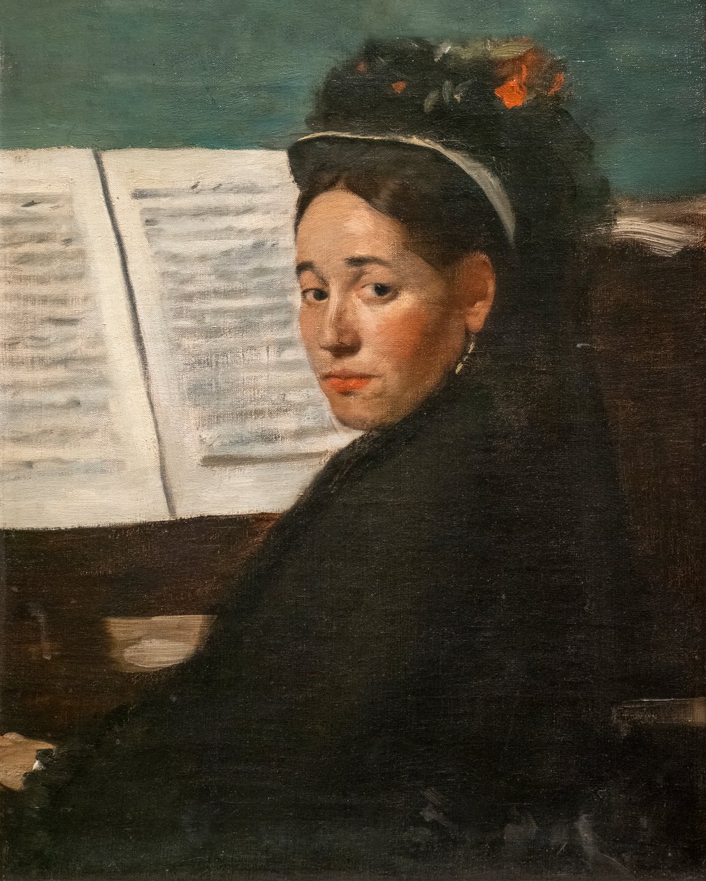 Slečna Dihau u klavíru. Kolem 1870. Olej na plátně. od Edgar Degas