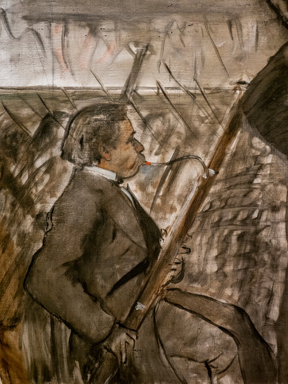 Hudebníci v orchestru (detail). Kolem 1870. Olej na plátně. od Edgar Degas