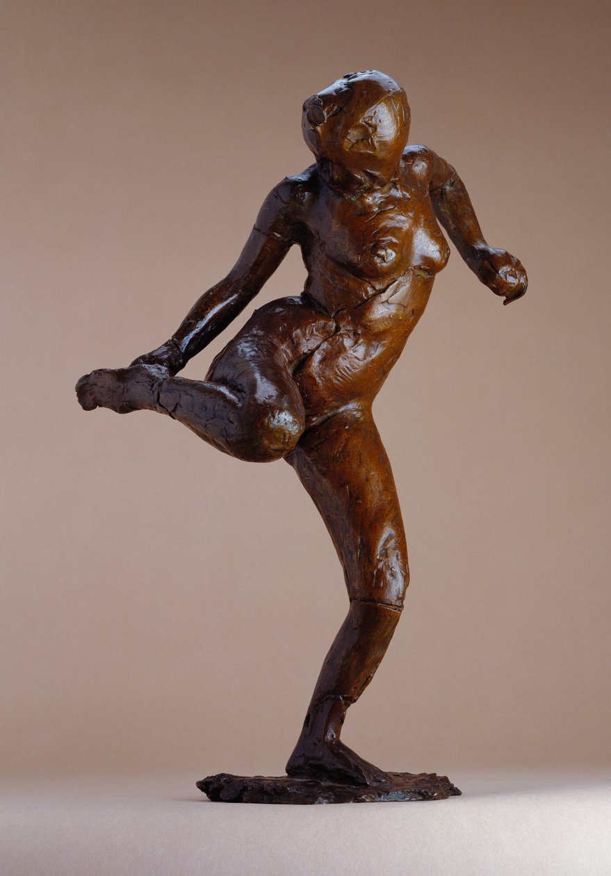 Nahá při pohledu na chodidlo její pravé nohy od Edgar Degas