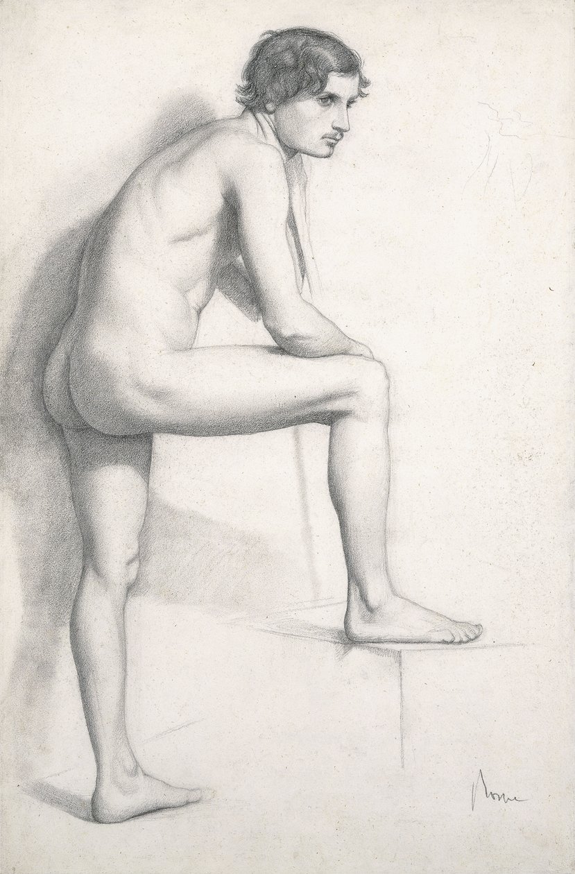 Studie aktu, kolem roku 1858 od Edgar Degas