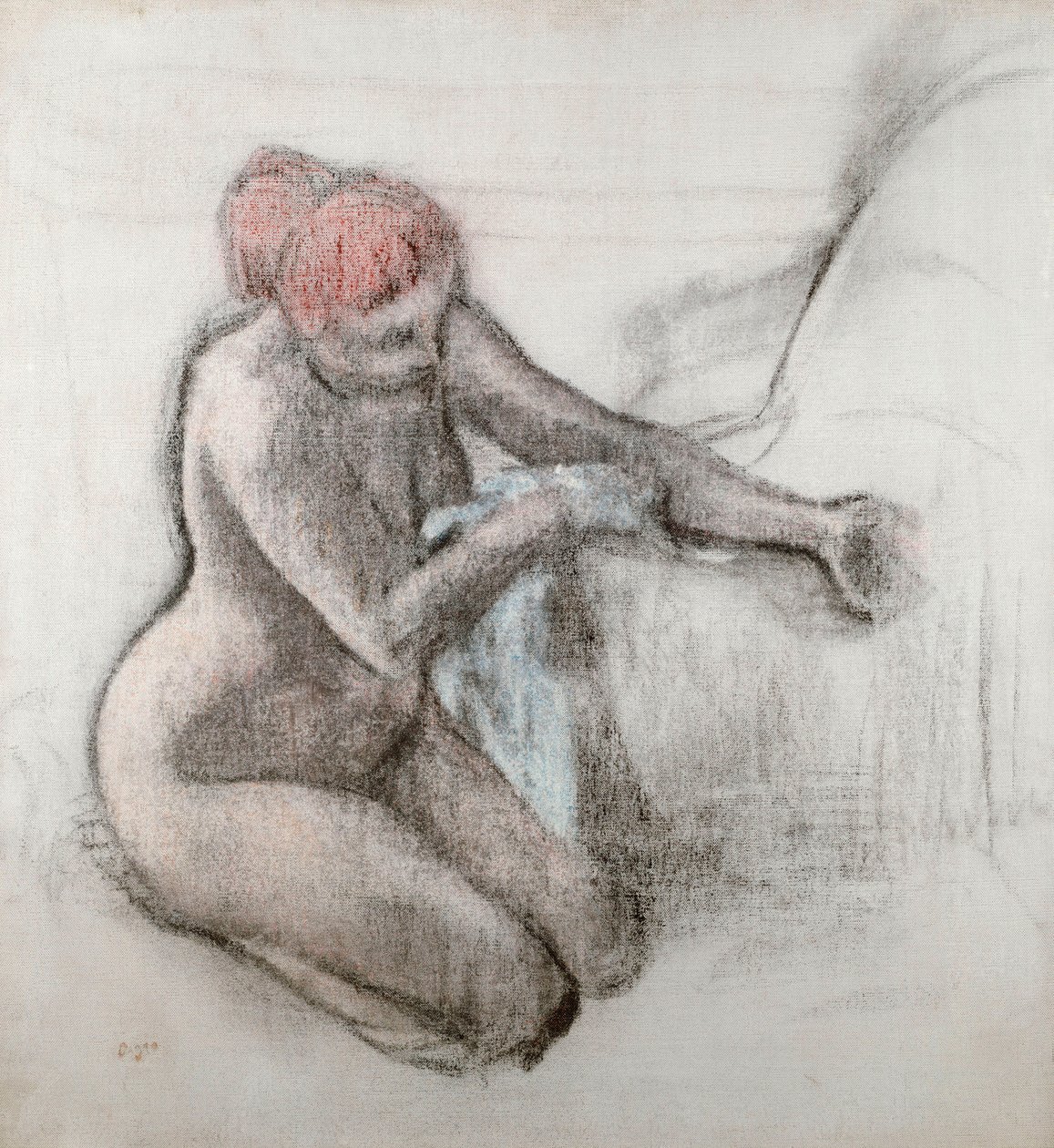 Nahá žena se suší po koupeli, c.1898 od Edgar Degas
