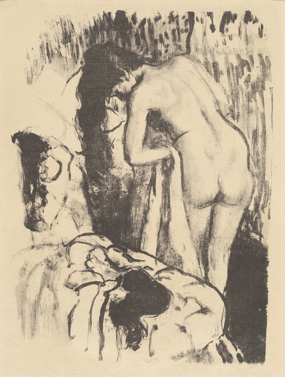 Nahá žena stojící, suší se (Femme nue debout, toaleta), kolem roku 1890 od Edgar Degas