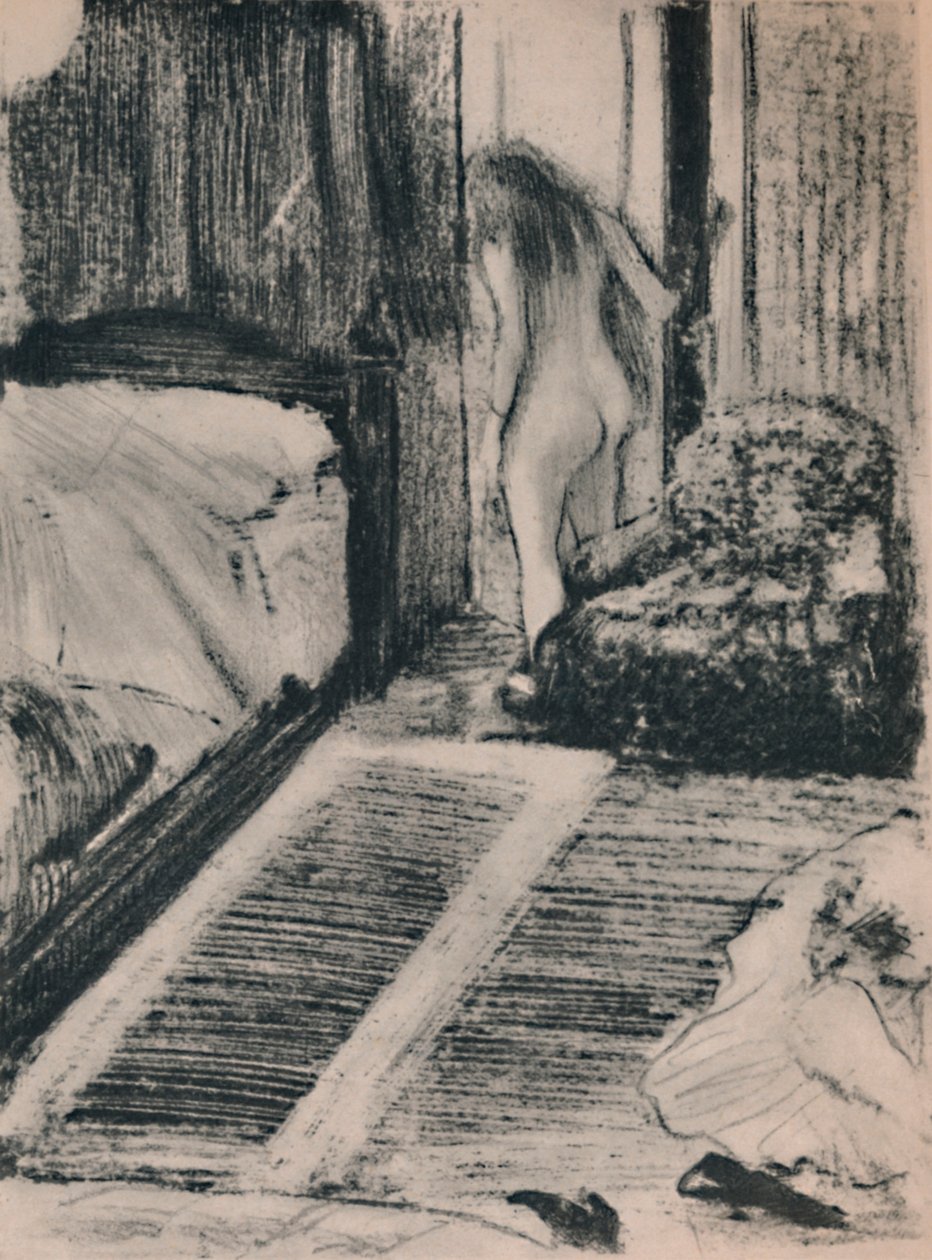Nahá žena u dveří svého pokoje, c.1879, 1946 od Edgar Degas