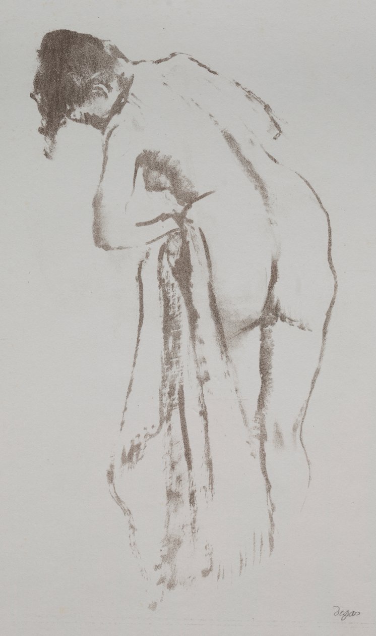 Nahá žena s ručníkem, stojící od Edgar Degas