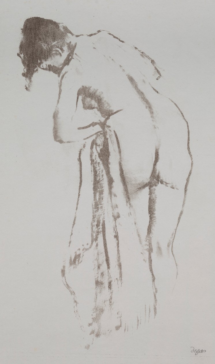 Nahá žena s ručníkem, stojící, 1891-92. od Edgar Degas
