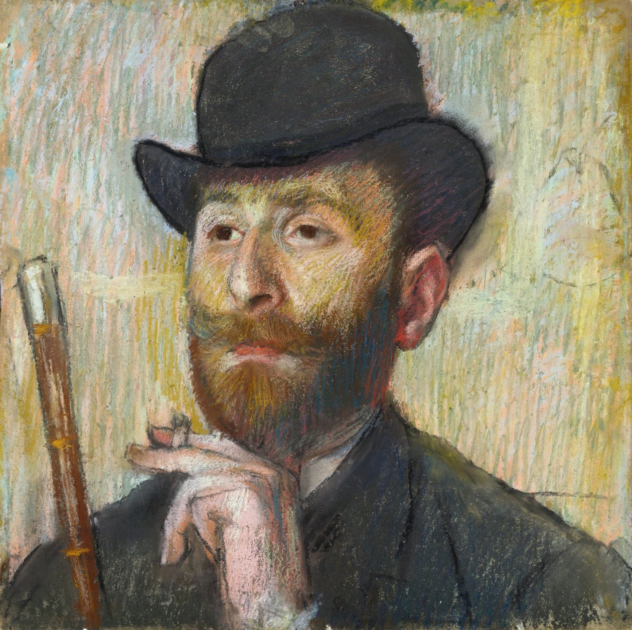 ""Portrét francouzského malíře Zakara Zakariana"" (Portrét malíře Zakara Zakariana (1849-1923)) Pastelový obraz od Edgara Degase (1834-1917), cca 1885 Rozměr 39,7x39,7 cm Soukromá sbírka od Edgar Degas