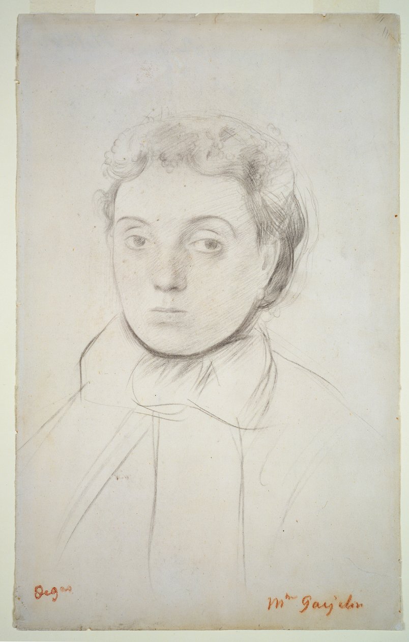 Portrét Joséphine Gaujelin, před rokem 1867 (křída na papíře) od Edgar Degas