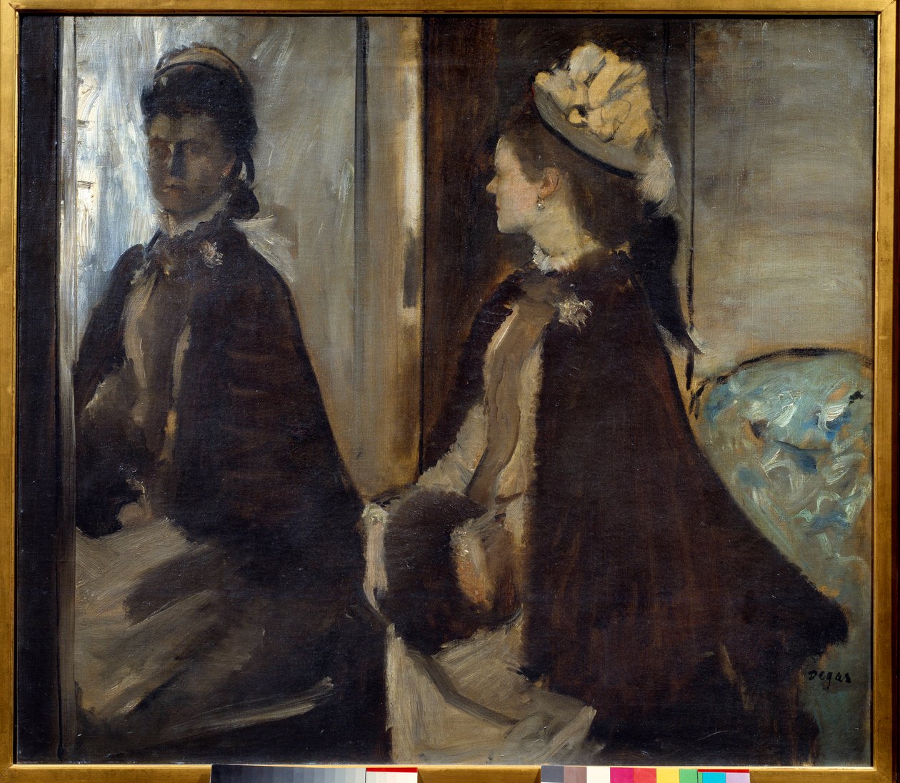 Portrét Madame Jeantaud (1851 - 1929) v zrcadle. Obraz Edgara Degase (1834-1917) od Edgar Degas