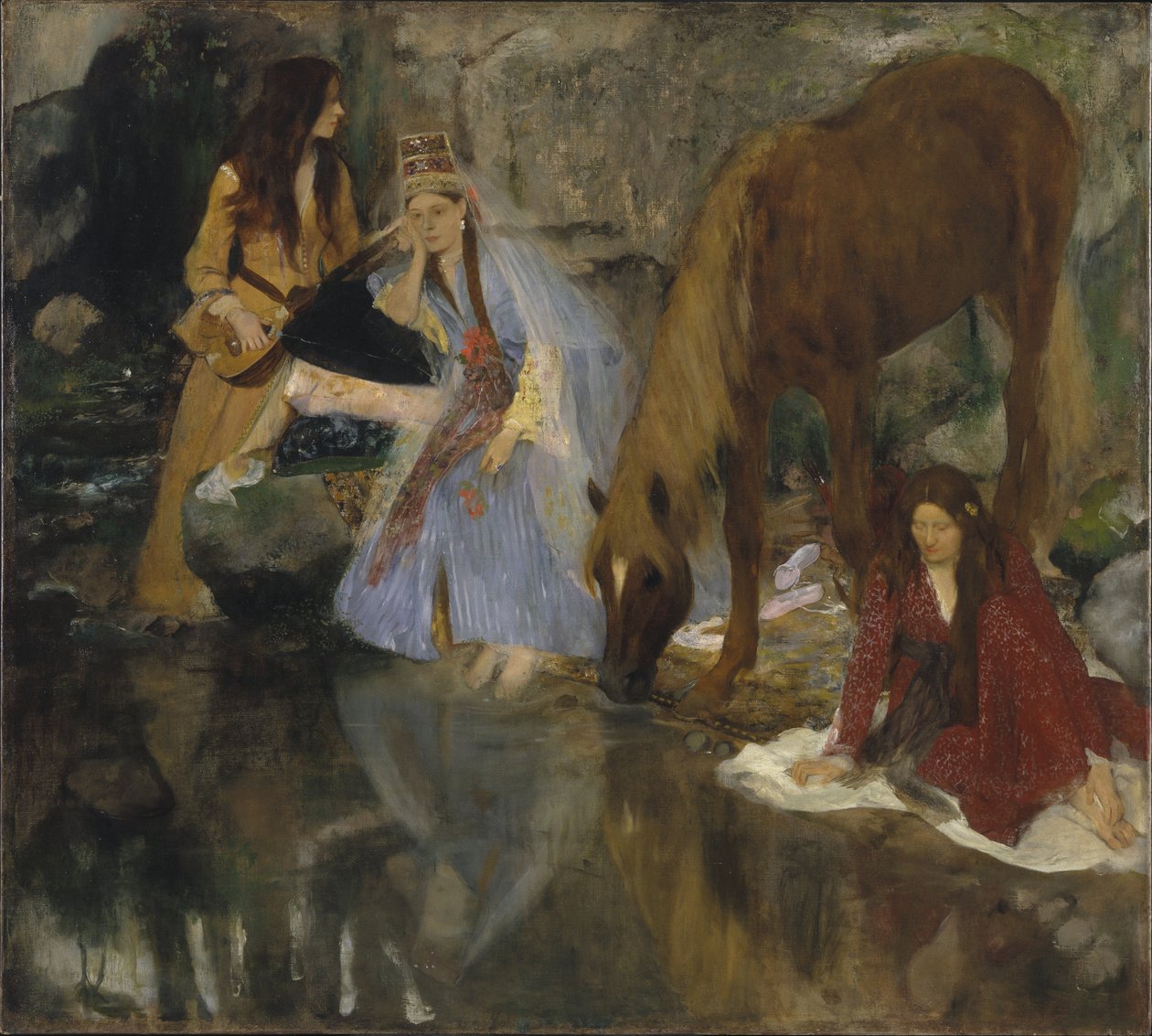 Portrét slečny Fiocre v baletu „La Source“ (Portrét slečny... E[ugénie] F[iocre]: k baletu „La Source“) od Edgar Degas
