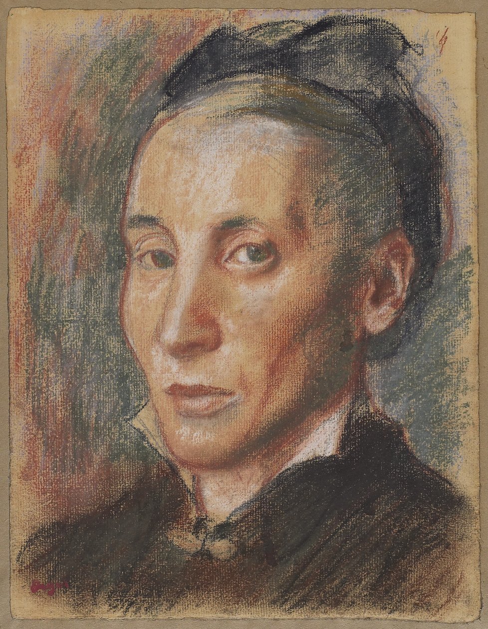 Portrét ženy, kolem roku 1881 (pastel přes grafit na papíře) od Edgar Degas