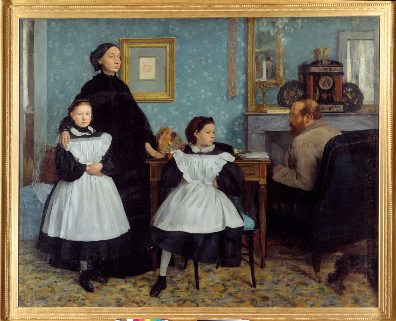 Portrét rodiny Bellelli Malíř strávil několik měsíců v Toskánsku se svými strýci Bellelli - Obraz Edgara Degase (1834-1917) od Edgar Degas